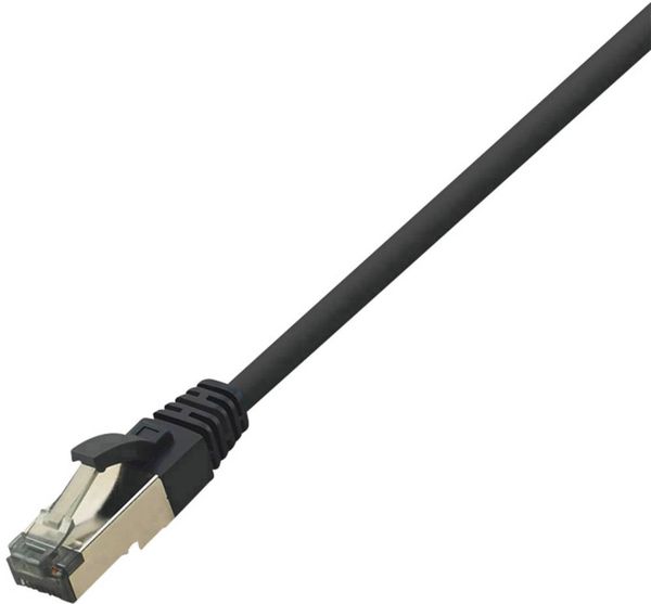 LogiLink CQ8033S RJ45 Netzwerkkabel, Patchkabel CAT 8.1 S/FTP 1.00m Schwarz Halogenfrei 1St.