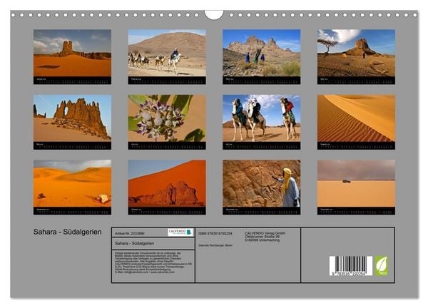 Produktbild: Sahara - S&uuml;dalgerien (Wandkalender 2026 DIN A3 quer), CALVENDO Monatskalender