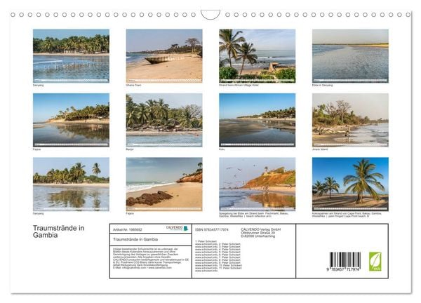 Produktbild: Traumstr&auml;nde in Gambia (Wandkalender 2026 DIN A3 quer), CALVENDO Monatskalender