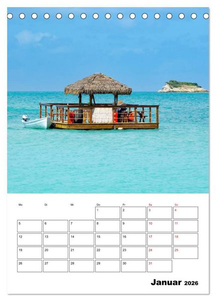 Produktbild: Karibik pur - mit Charme und Zauber (Tischkalender 2026 DIN A5 hoch), CALVENDO Monatskalender