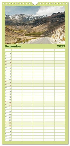 Produktbild: Familienplaner 2027 - Geheimnisvolles Peru mit 5 Spalten (Wandkalender, 21 x 45 cm) CALVENDO
