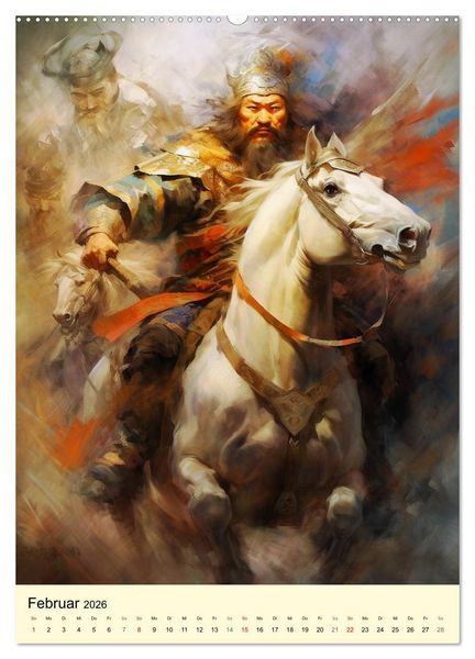 Produktbild: Fantasy-Krieger der Mongolei. Inspiriert von Dschingis Khan (Wandkalender 2026 DIN A2 hoch), CALVENDO Monatskalender