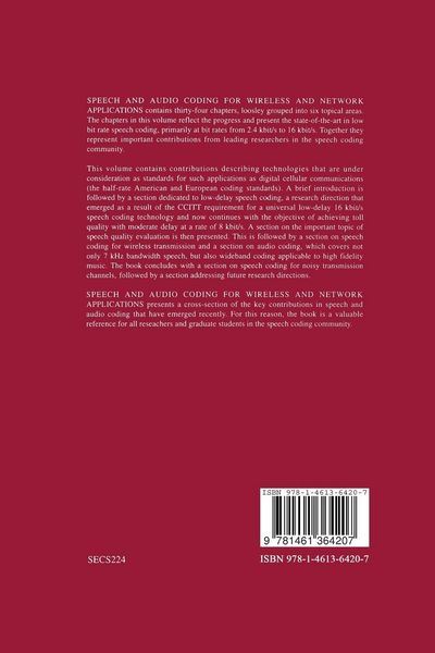 Produktbild: Speech and Audio Coding for Wireless and Network Applications