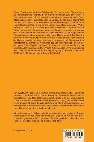 Produktbild: Bausteine translatorischer Kompetenz &laquo;oder&raquo; Was macht &Uuml;bersetzer und Dolmetscher zu Profis?