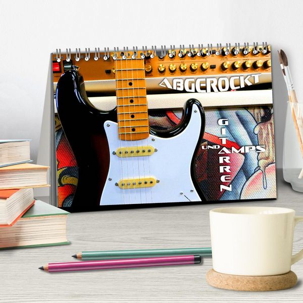 Produktbild: Gitarren und Amps - abgerockt (Tischkalender 2026 DIN A5 quer), CALVENDO Monatskalender