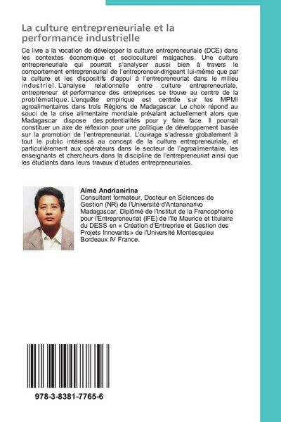 Produktbild: La culture entrepreneuriale et la performance industrielle