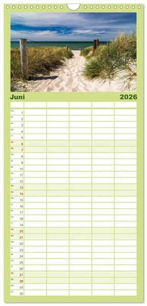 Produktbild: Familienplaner 2026 - Ostsee, Fischland-Dar&szlig; mit 5 Spalten (Wandkalender, 21 x 45 cm) CALVENDO