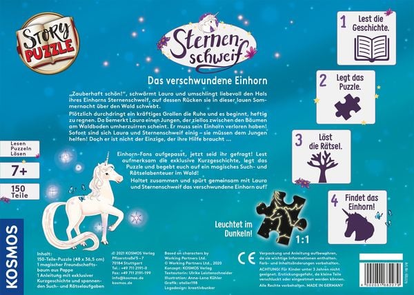 Produktbild: Story-Puzzle Sternenschweif Das verschwundene Einhorn