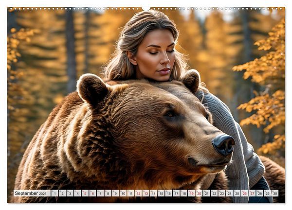 Produktbild: Raubtiere auf Kuschelkurs (Wandkalender 2026 DIN A2 quer), CALVENDO Monatskalender