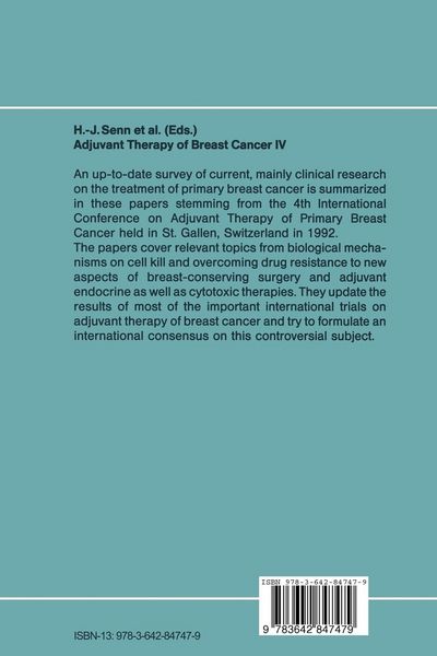 Produktbild: Adjuvant Therapy of Breast Cancer IV