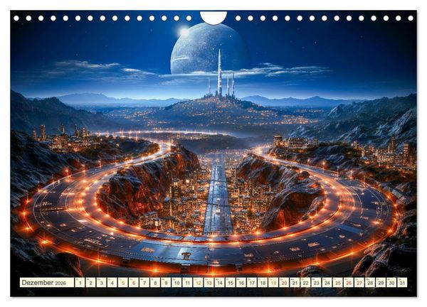 Produktbild: Futuristische Lebens Welten (Wandkalender 2026 DIN A4 quer), CALVENDO Monatskalender