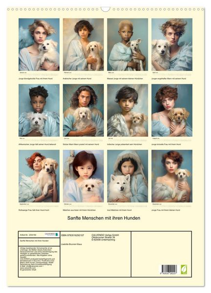 Produktbild: Sanfte Menschen mit ihren Hunden (Wandkalender 2026 DIN A2 hoch), CALVENDO Monatskalender