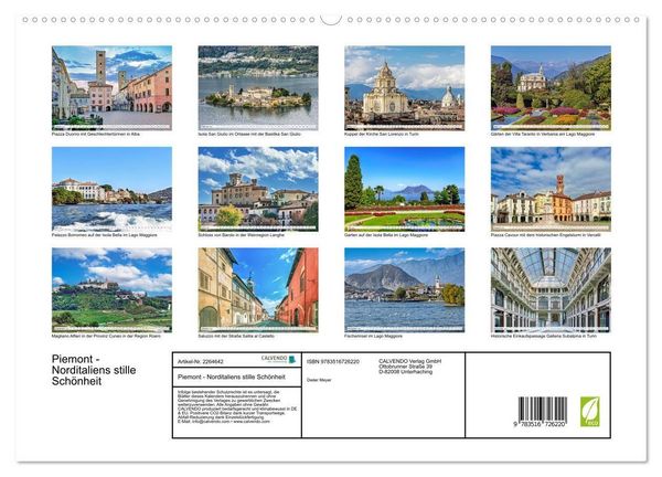 Produktbild: Piemont - Norditaliens stille Sch&ouml;nheit (hochwertiger Premium Wandkalender 2026 DIN A2 quer), Kunstdruck in Hochglanz