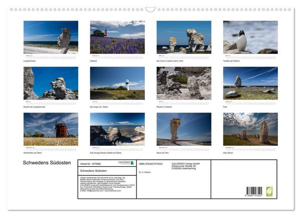 Produktbild: Schwedens S&uuml;dosten (Wandkalender 2026 DIN A2 quer), CALVENDO Monatskalender