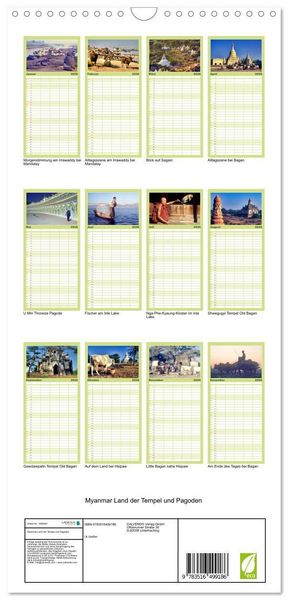 Produktbild: Familienplaner 2026 - Myanmar Land der Tempel und Pagoden mit 5 Spalten (Wandkalender, 21 x 45 cm) CALVENDO