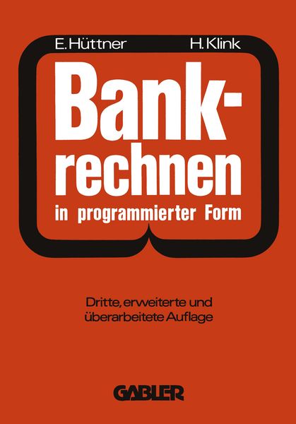 Produktbild: H&uuml;ttner, E: Bankrechnen in programmierter Form
