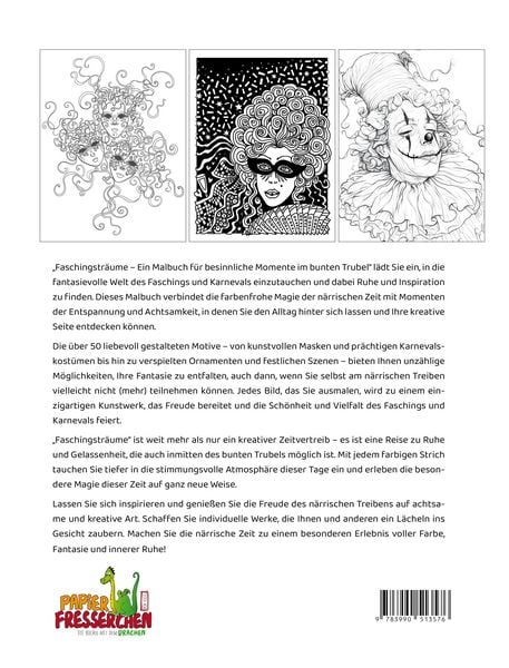 Produktbild: Faschingstr&auml;ume - Ein Malbuch f&uuml;r besinnliche Momente im bunten Trubel
