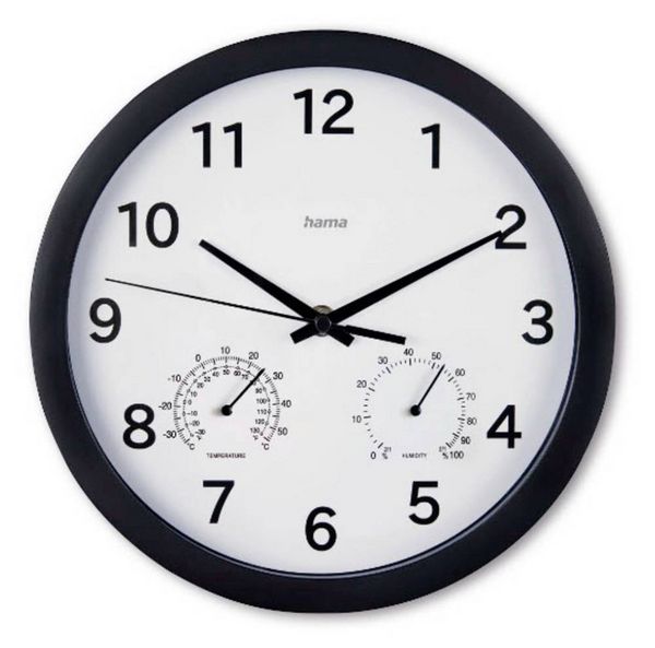 Produktbild: Hama 00185868 Quarz Wanduhr 25cm x 250mm x 250mm x 40mm Schwarz