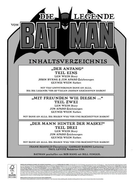 Produktbild: Batman Klassiker: Die Legende von Batman