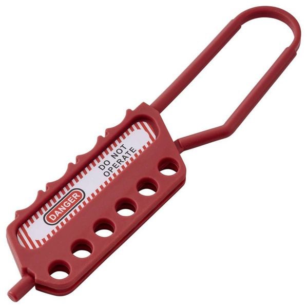 Produktbild: Sygonix SY-6872556 Sicherungshaspe 6-fach 193x42mm Kunststoff Polyamid Rot 1St.