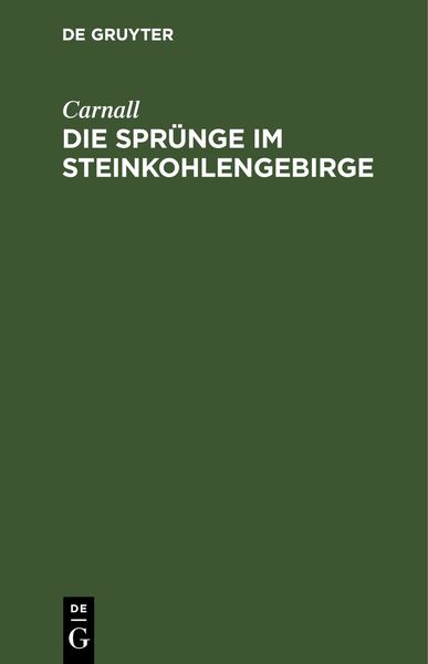 Produktbild: Die Spr&uuml;nge im Steinkohlengebirge