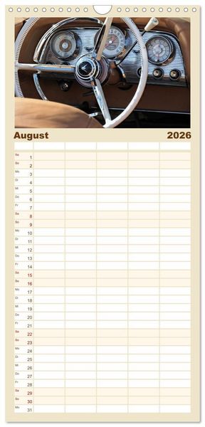 Produktbild: Familienplaner 2026 - Klassische Armaturenbretter mit 5 Spalten (Wandkalender, 21 x 45 cm) CALVENDO