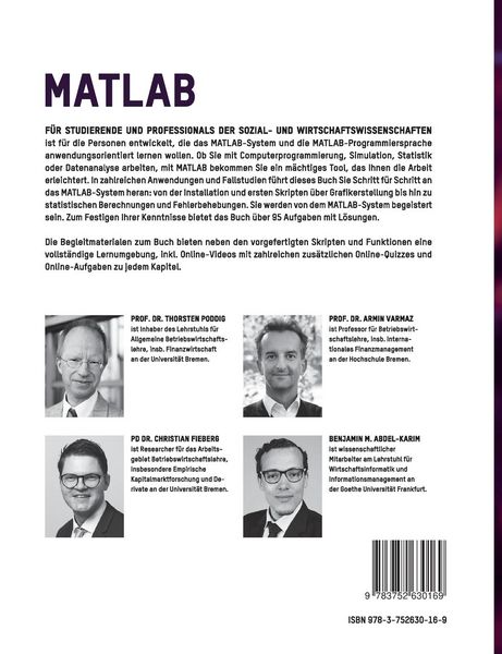 Produktbild: MATLAB f&uuml;r Studierende und Professionals der Sozial- und Wirtschaftswissenschaften