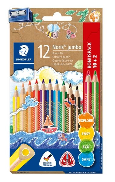 Produktbild: STAEDTLER Buntstifte Noris jumbo 128, 10+2 und 1 Spitzer