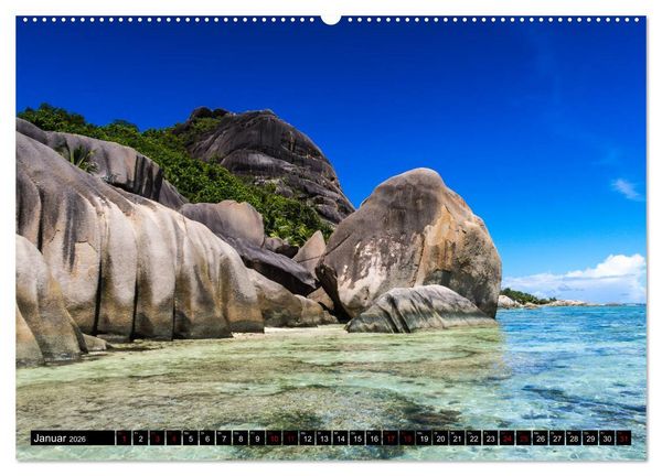 Produktbild: Trauminseln Seychellen (hochwertiger Premium Wandkalender 2026 DIN A2 quer), Kunstdruck in Hochglanz
