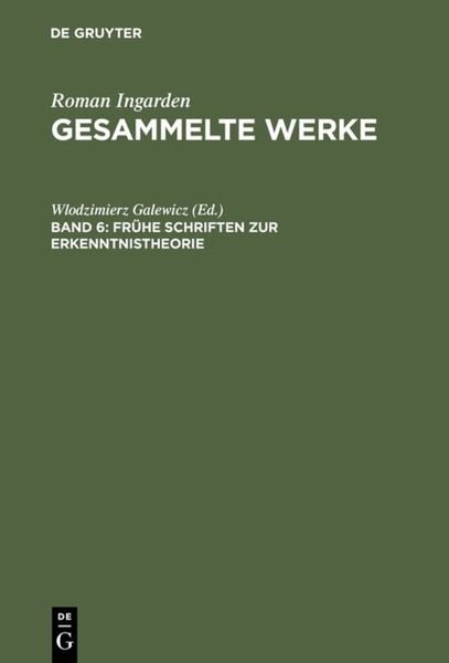 Produktbild: Fr&uuml;he Schriften zur Erkenntnistheorie