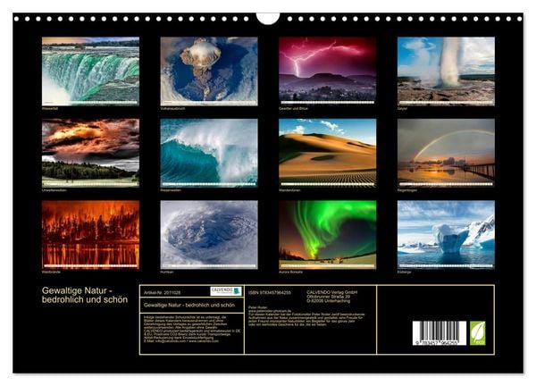 Produktbild: Gewaltige Natur - bedrohlich und sch&ouml;n (Wandkalender 2026 DIN A3 quer), CALVENDO Monatskalender