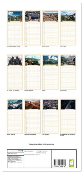 Produktbild: Familienplaner 2026 - Georgien - Neuzeit-Chroniken mit 5 Spalten (Wandkalender, 21 x 45 cm) CALVENDO