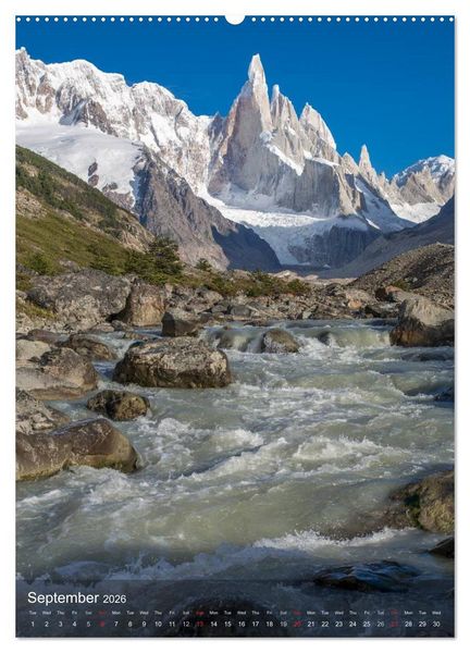 Produktbild: Majestic Mountains Cerro Torre & Fitzroy Patagonia / UK-Version (High Quality Premium Wall Calendar 2026 DIN A2 portrait),CALVENDO 12 Month Wall Calendar