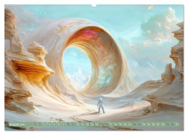 Produktbild: Fantasievolle Zukunftswelten - Science Fiction (Wandkalender 2026 DIN A2 quer), CALVENDO Monatskalender