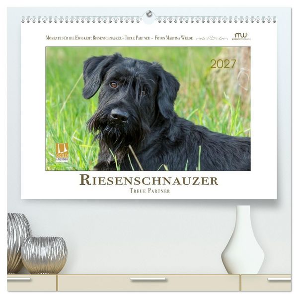 Produktbild: Riesenschnauzer - Treue Partner (hochwertiger Premium Wandkalender 2027 DIN A2 quer), Kunstdruck in Hochglanz