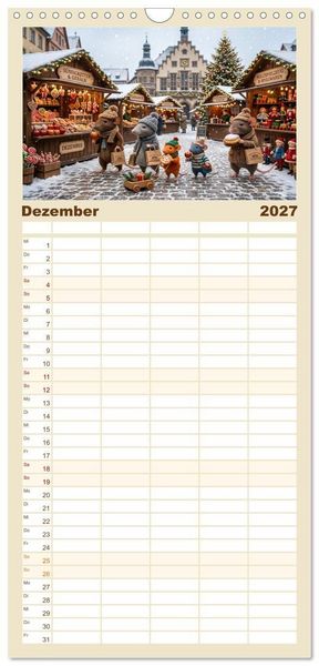 Produktbild: Familienplaner 2027 - Zauberhafte Welt der Rattlis mit 5 Spalten (Wandkalender, 21 x 45 cm) CALVENDO