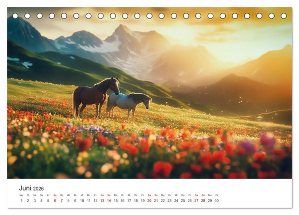 Produktbild: Im Wind der Freiheit - Ein Jahr voller Pferde (Tischkalender 2026 DIN A5 quer), CALVENDO Monatskalender