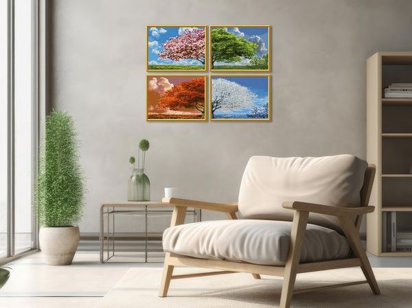 Schipper 609340902 - Malen nach Zahlen, Vier Jahreszeiten, Quattro je 18x24cm