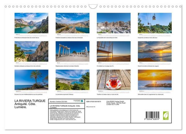 Produktbild: LA RIVIERA TURQUE Antiquit&eacute;. C&ocirc;te. Lumi&egrave;re. (Calendrier mural 2027 DIN A3 vertical), CALVENDO calendrier mensuel