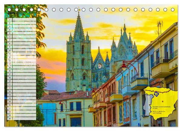 Produktbild: Der Jakobsweg von seinen sch&ouml;nsten Seiten! (Tischkalender 2026 DIN A5 quer), CALVENDO Monatskalender