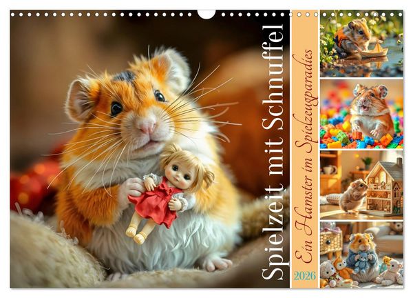 Produktbild: Spielzeit mit Schnuffel - Ein Hamster im Spielzeugparadies (Wandkalender 2026 DIN A3 quer), CALVENDO Monatskalender