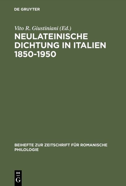 Produktbild: Neulateinische Dichtung in Italien 1850&ndash;1950