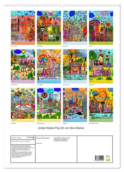 Produktbild: United States Pop Art von Nico Bielow (Wandkalender 2027 DIN A2 hoch), CALVENDO Monatskalender
