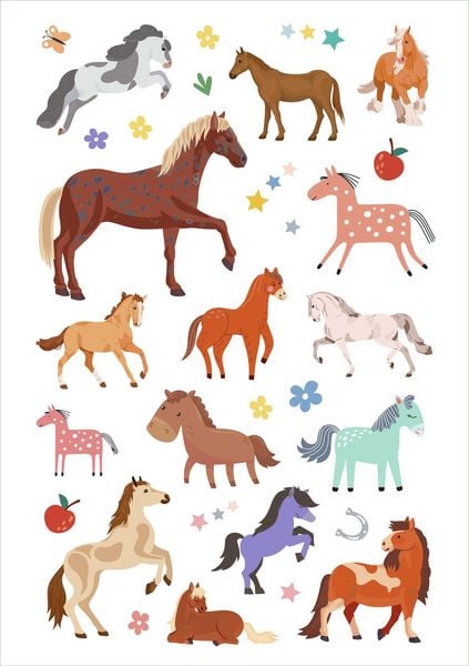 Produktbild: Glanz-Sticker &ndash; Pferde