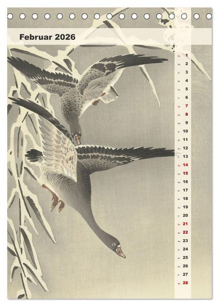 Produktbild: Ohara Koson - Gefiederte Sch&ouml;nheiten (Tischkalender 2026 DIN A5 hoch), CALVENDO Monatskalender