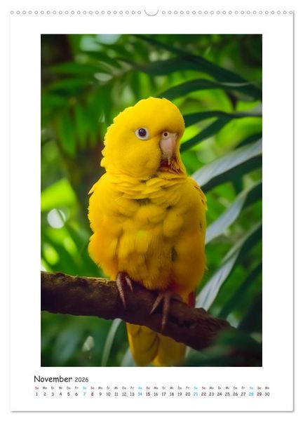 Produktbild: Exotische Sch&ouml;nheiten - pr&auml;chtig bunte V&ouml;gel (Wandkalender 2026 DIN A2 hoch), CALVENDO Monatskalender