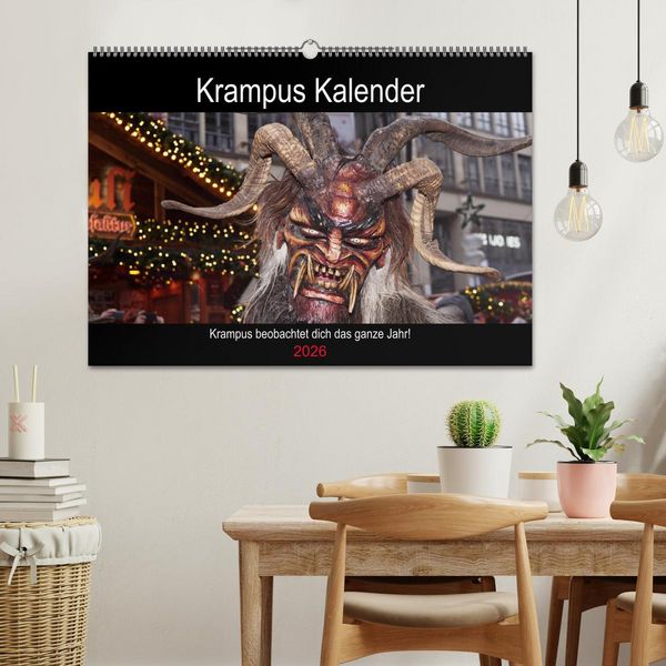 Produktbild: Krampus Kalender 2026 (Wandkalender 2026 DIN A2 quer), CALVENDO Monatskalender