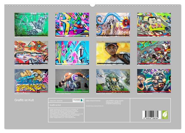 Produktbild: Graffiti ist Kult (hochwertiger Premium Wandkalender 2026 DIN A2 quer), Kunstdruck in Hochglanz