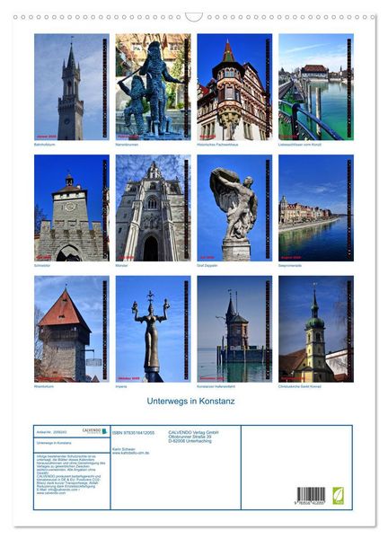 Produktbild: Unterwegs in Konstanz (Wandkalender 2026 DIN A2 hoch), CALVENDO Monatskalender