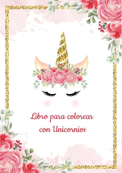 Produktbild: Plantilla de Unicornio para Colorear - Libro para colorear con Unicornios - M&aacute;s